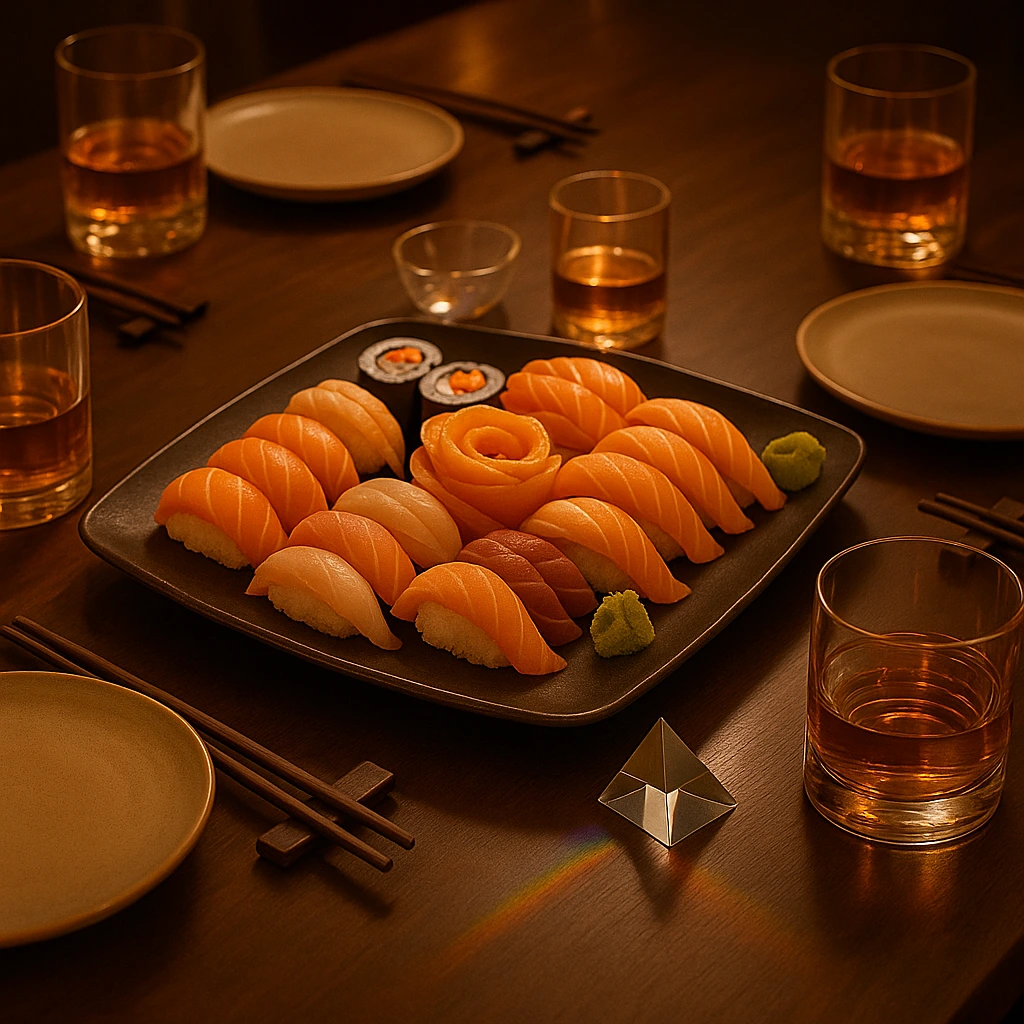 Sushi meal with friends